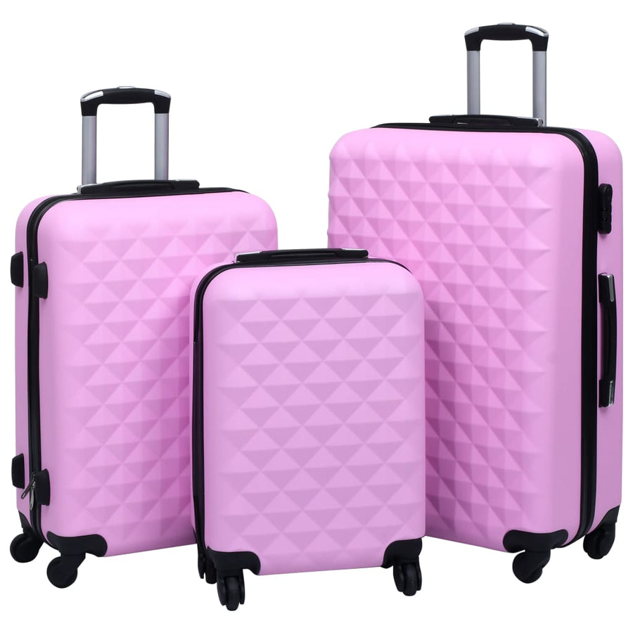 3-Delige Harde Kofferset Abs Roze