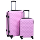2-piece Hardside Luggage Set ABS pink