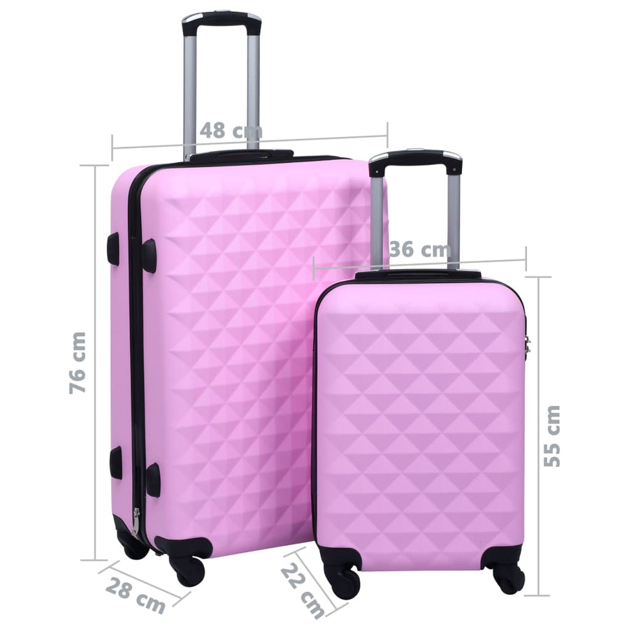 2-Delige Harde Kofferset Abs Roze