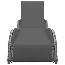 Ligbed Met Kussen Poly Rattan Antraciet