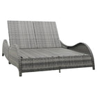 Ligbed tweepersoons poly rattan antraciet 200x132x45 cm