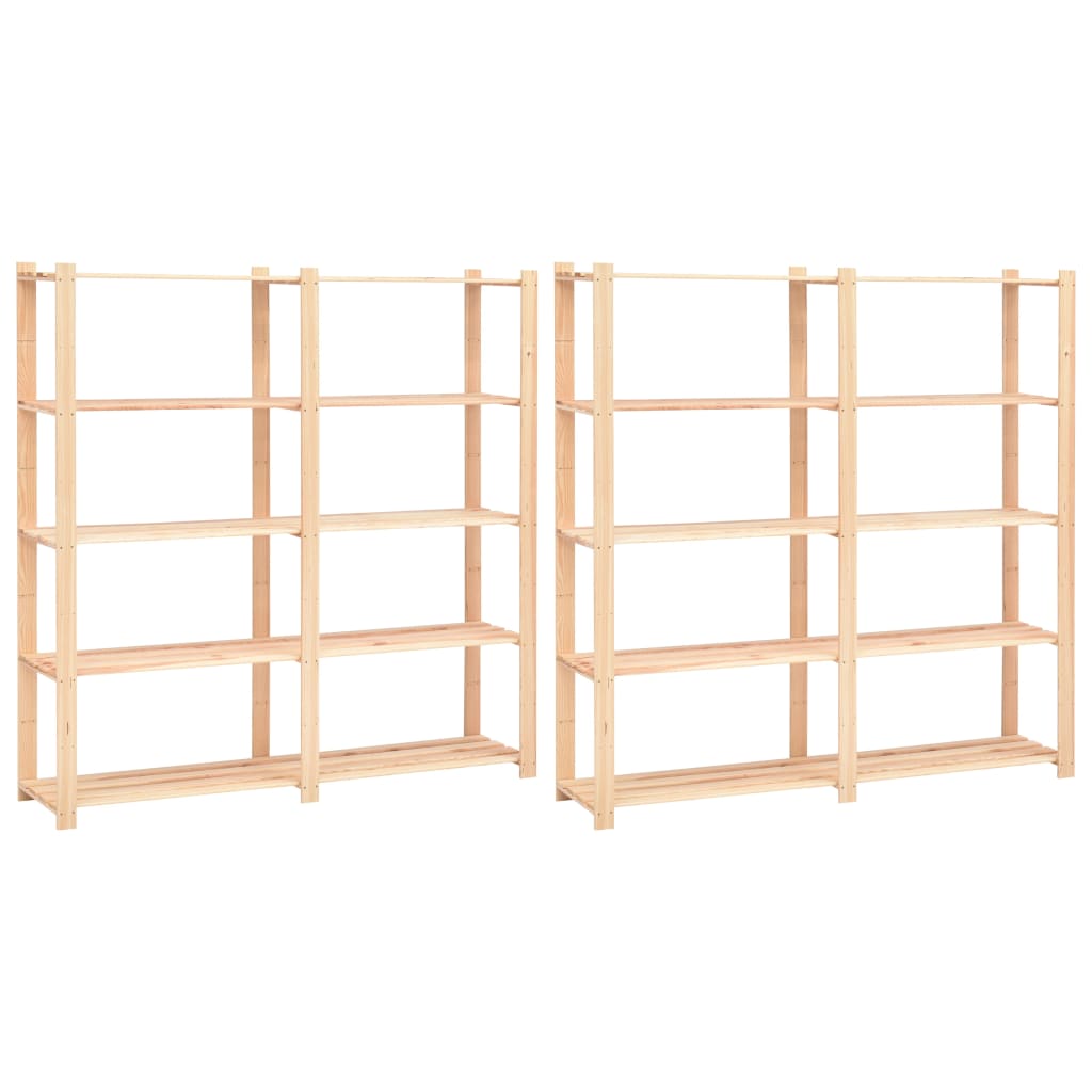 Opbergrek 5-Laags 170X38X170 Cm Massief Grenenhout 500 Kg