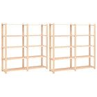 Opbergrekken 2 st 5-laags 170x38x170 cm grenenhout