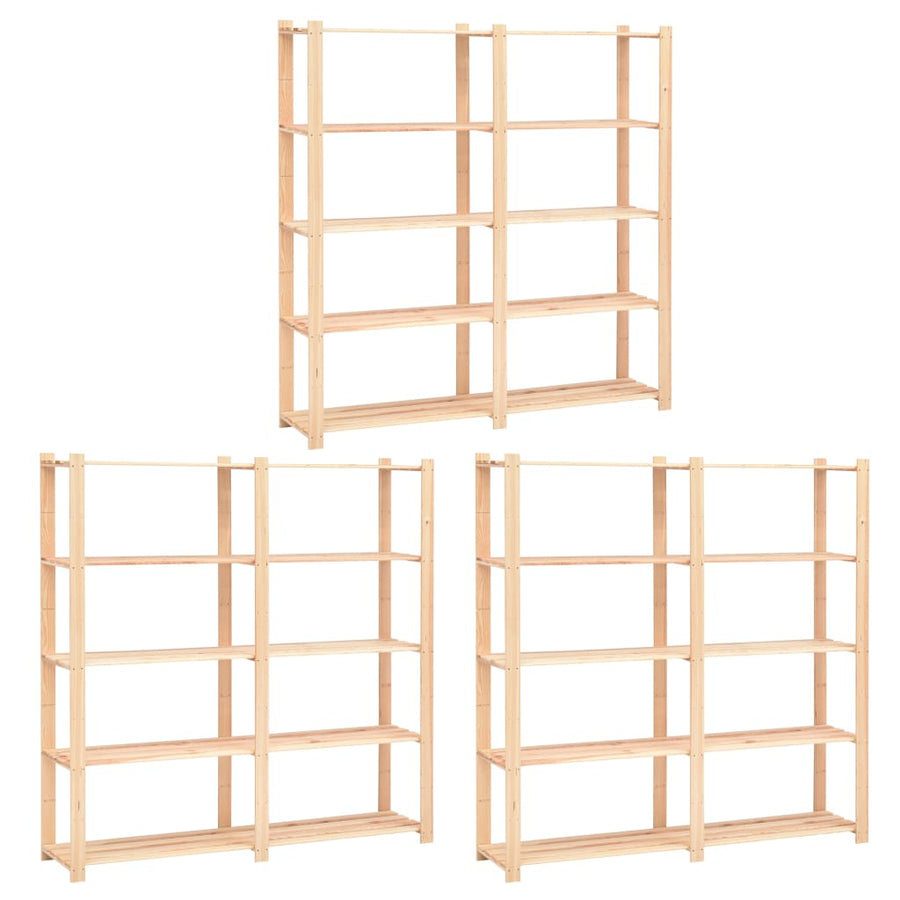Opbergrekken 5-Laags St 70X8X70 Cm Grenenhout 500 Kg 3