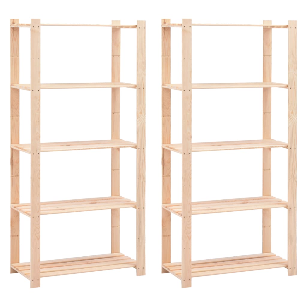 Opbergrek 5-Laags 80X38X170 Cm Massief Grenenhout 250 Kg