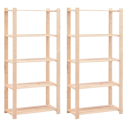Opbergrek 5-Laags 80X38X170 Cm Massief Grenenhout 250 Kg