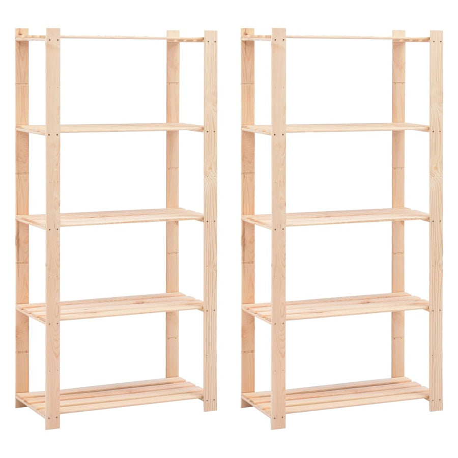 Opbergrek 5-Laags 80X38X170 Cm Massief Grenenhout 250 Kg
