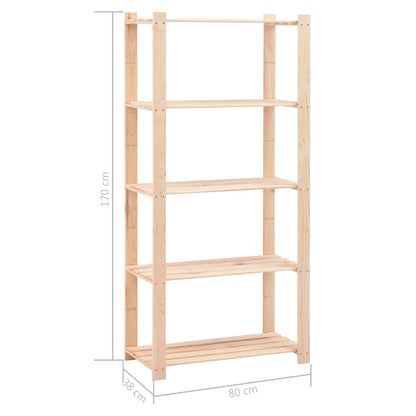 Opbergrekken 5-Laags St 80X38X70 Cm Grenenhout 50 Kg 2