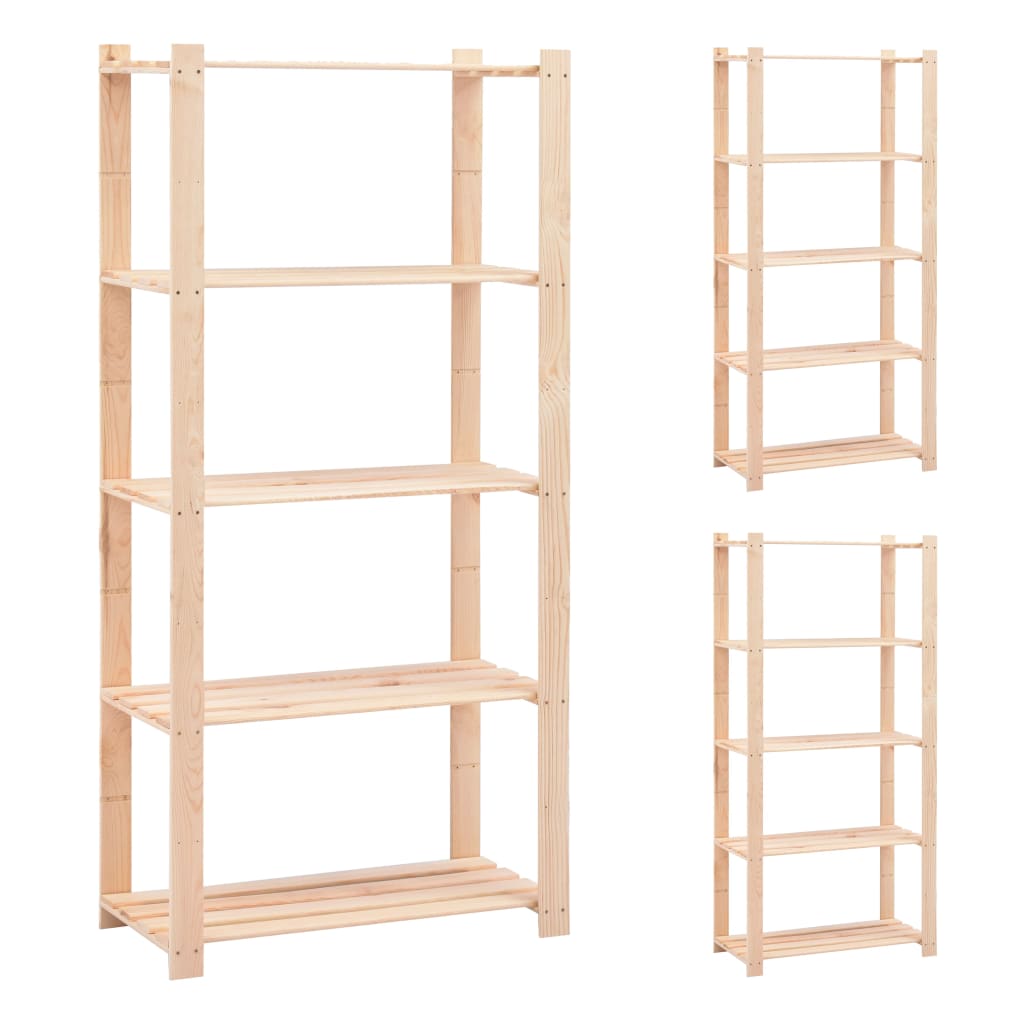 Opbergrekken 5-Laags St 80X8X70 Cm Grenenhout 250 Kg 3