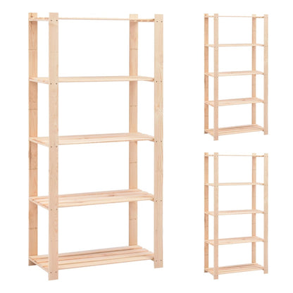 Opbergrekken 5-Laags St 80X8X70 Cm Grenenhout 250 Kg 3