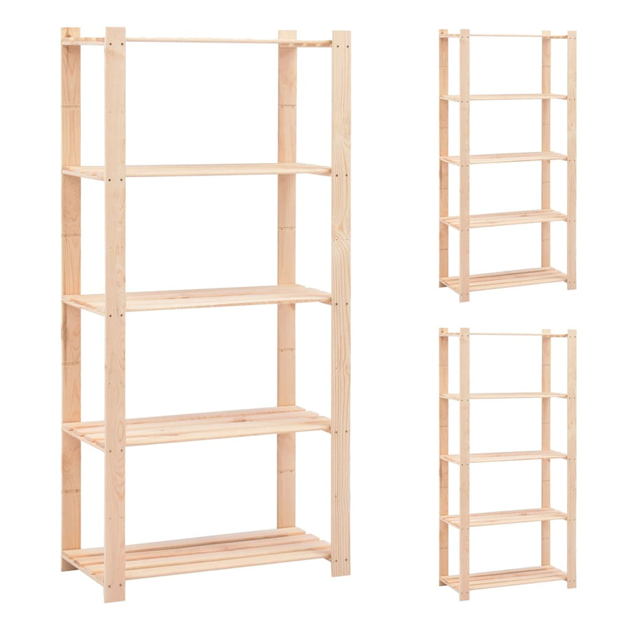Opbergrekken 5-Laags St 80X8X70 Cm Grenenhout 250 Kg 3