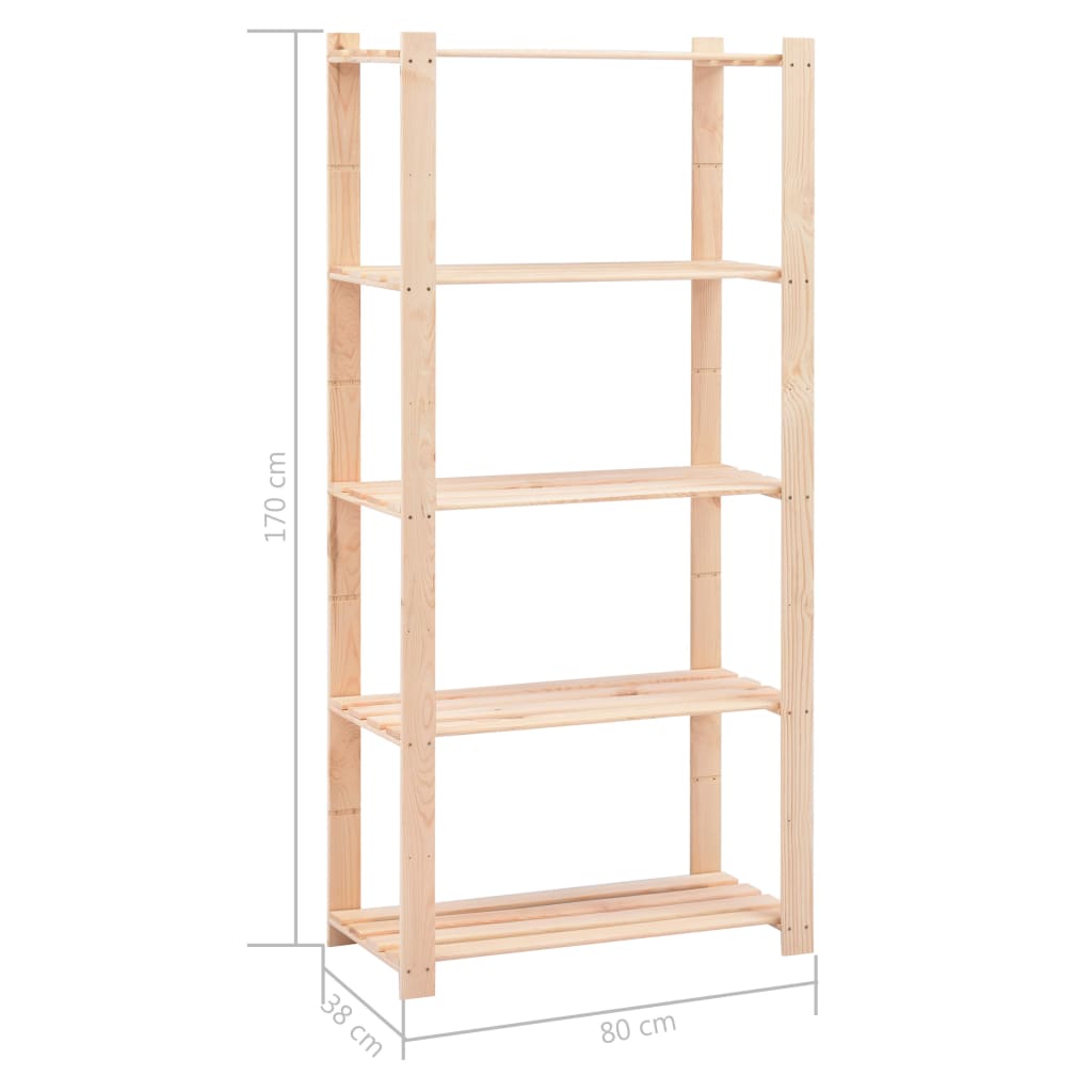 Opbergrekken -Laags St 80X38X70 Cm Grenenhout 20 Kg 5