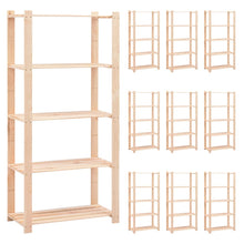Opbergrekken 5-Laags 0 St 80X38X70 Cm Grenenhout 250 Kg 10