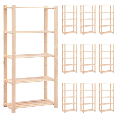 Opbergrekken 5-Laags 0 St 80X38X70 Cm Grenenhout 250 Kg 10