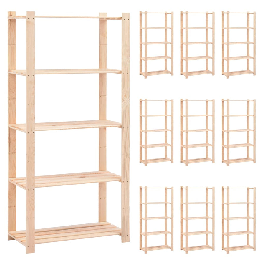 Opbergrekken 5-Laags 0 St 80X38X70 Cm Grenenhout 250 Kg 10