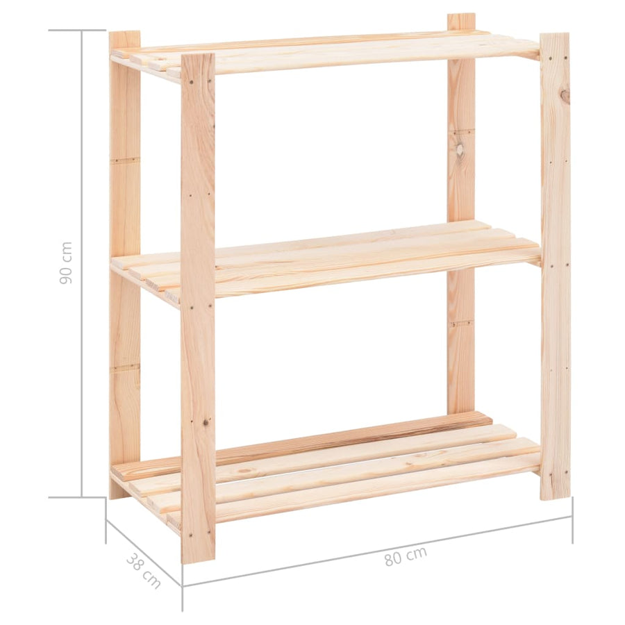 Opbergrekken -Laags St 80X8X90 Cm Massief Grenenhout 50 Kg 3