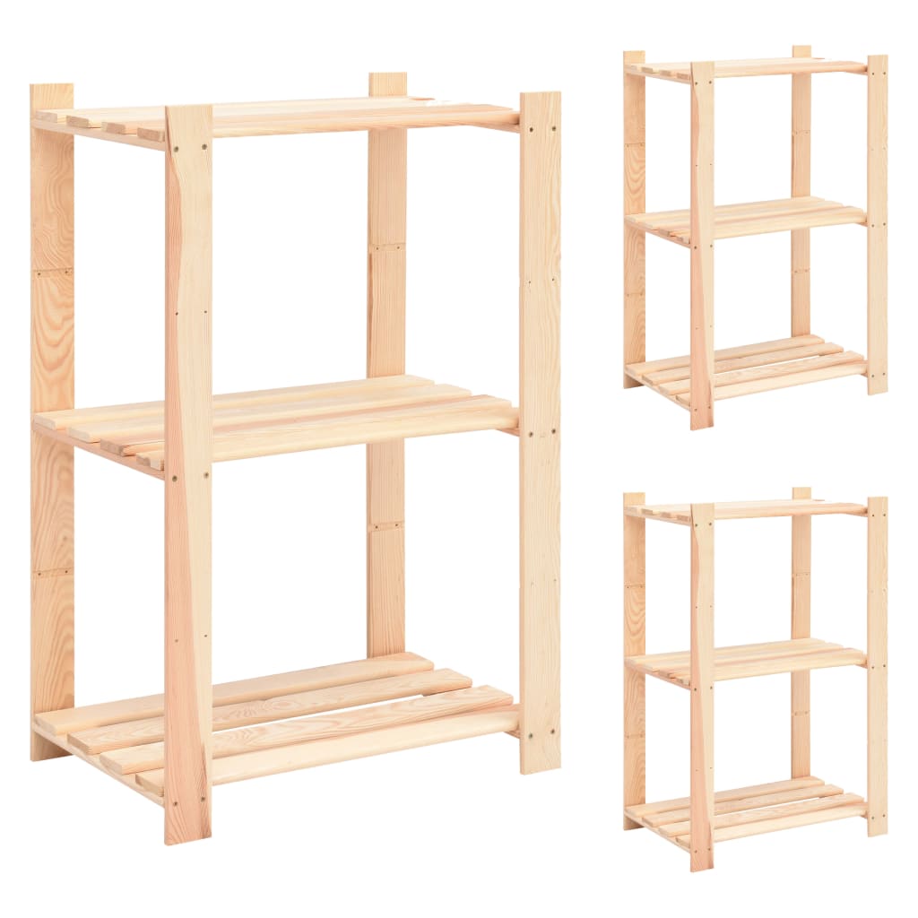 Opbergrekken -Laags St 60X8X90 Cm Massief Grenenhout 50 Kg 3