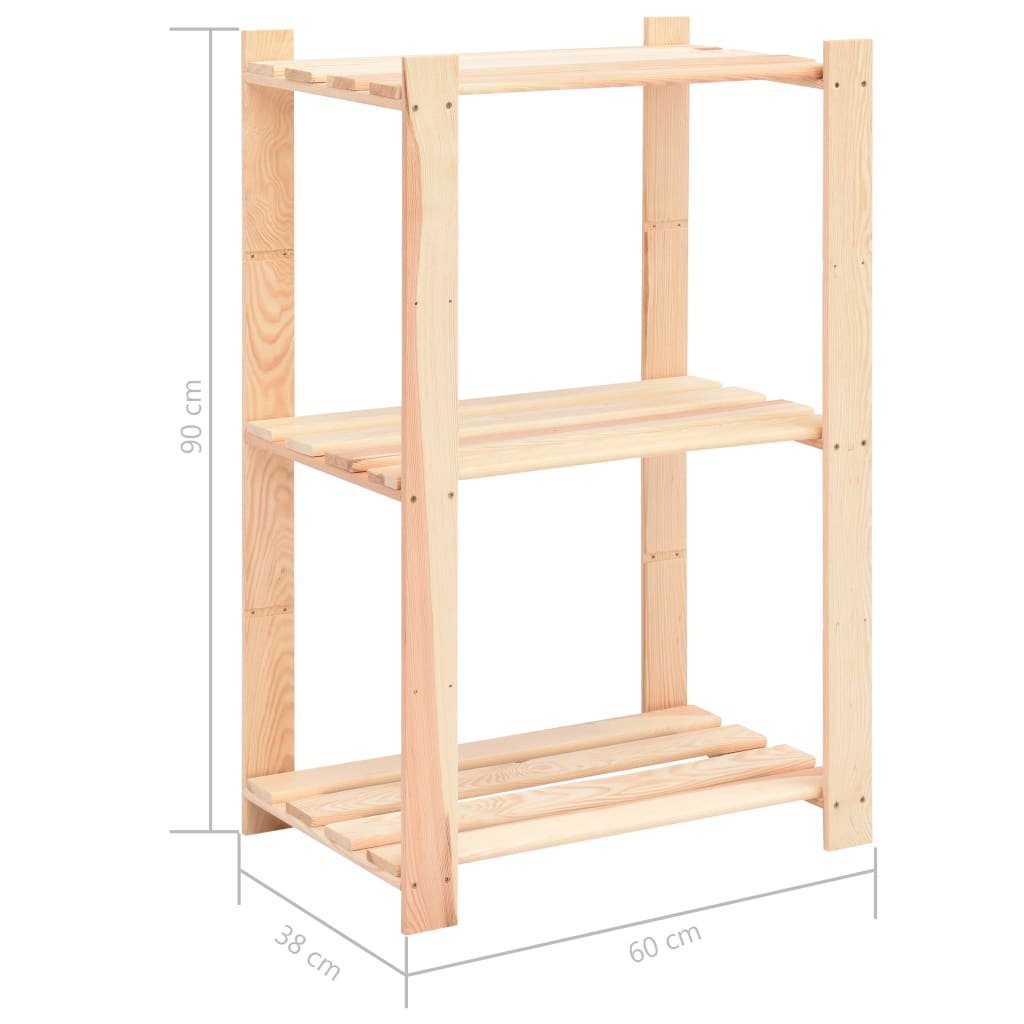 Opbergrekken -Laags St 60X8X90 Cm Massief Grenenhout 50 Kg 3