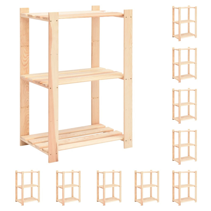 Opbergrek 3-Laags 60X38X90 Cm Massief Grenenhout 150 Kg