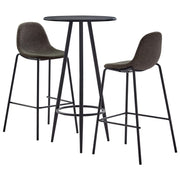 3-piece Bar Set dark grey fabric