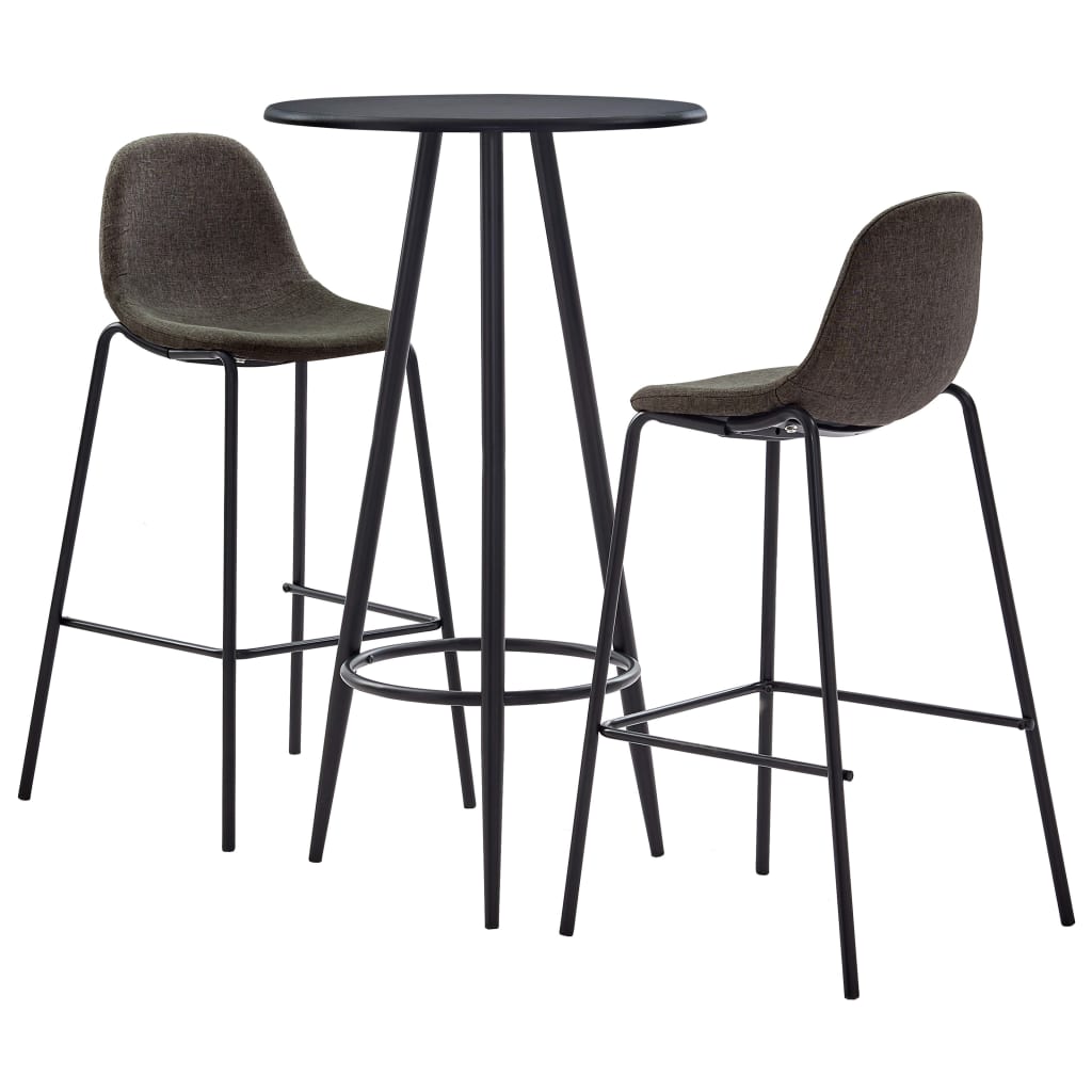 -Delige Barset Stof 3 Donkergrijs
