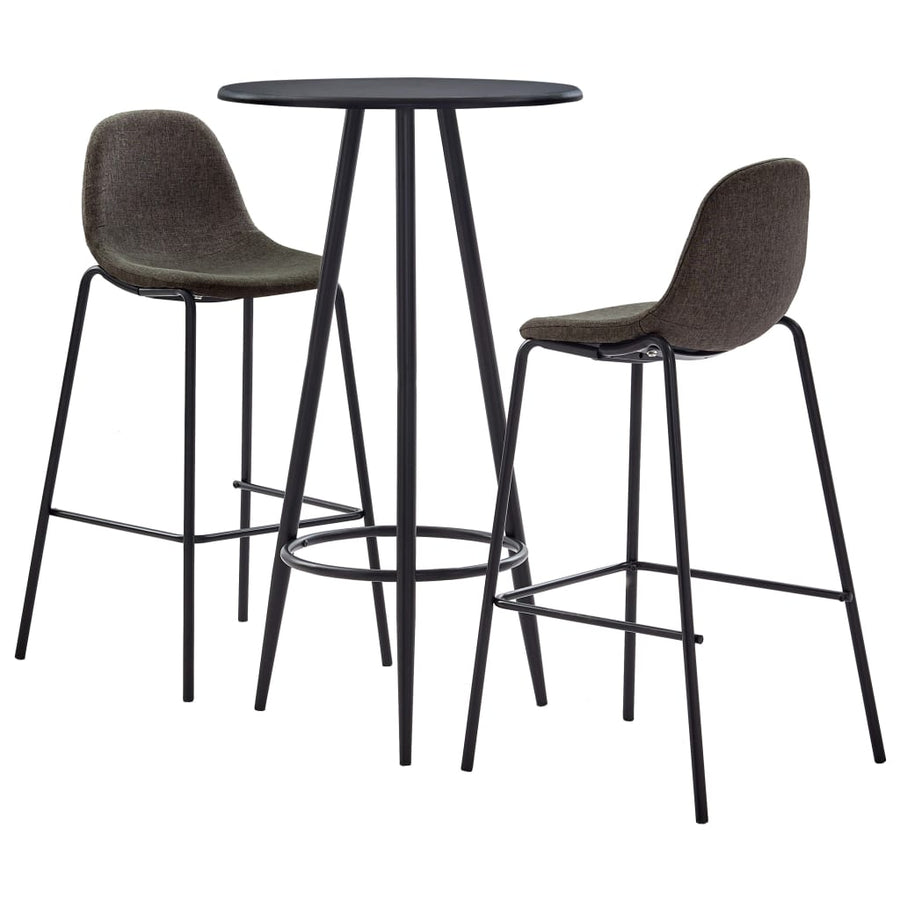 -Delige Barset Stof 3 Donkergrijs