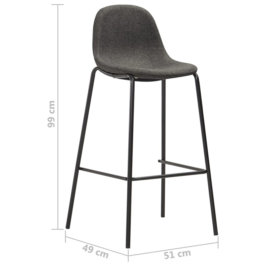 -Delige Barset Stof 5 Donkergrijs