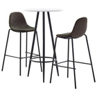 3-piece Bar Set dark grey fabric
