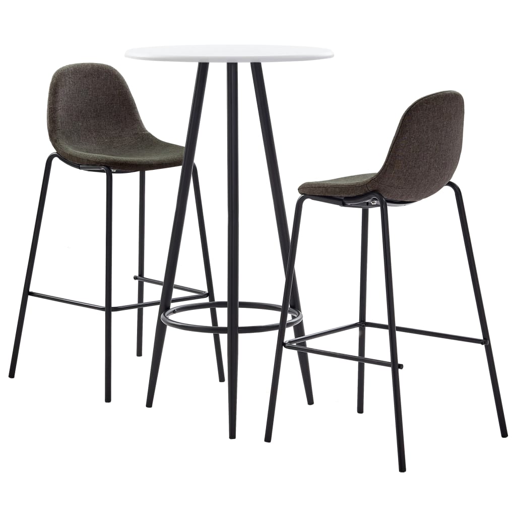 -Delige Barset Stof 3 Donkergrijs