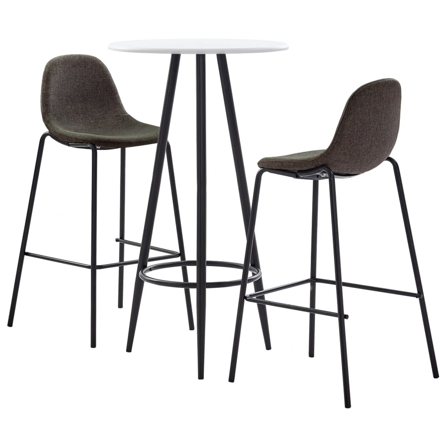-Delige Barset Stof 3 Donkergrijs