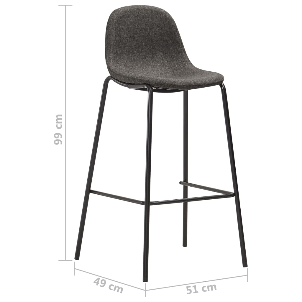 -Delige Barset Stof 3 Donkergrijs