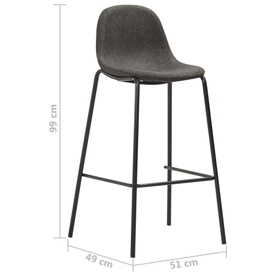 -Delige Barset Stof 5 Donkergrijs