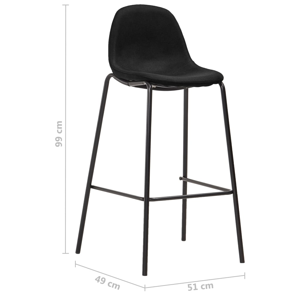 -Delige Barset Stof 5 Zwart