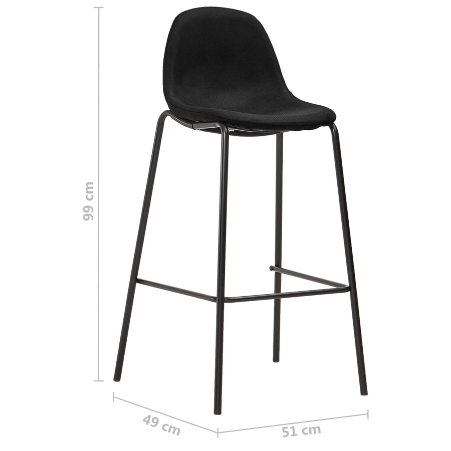 -Delige Barset Stof 5 Zwart