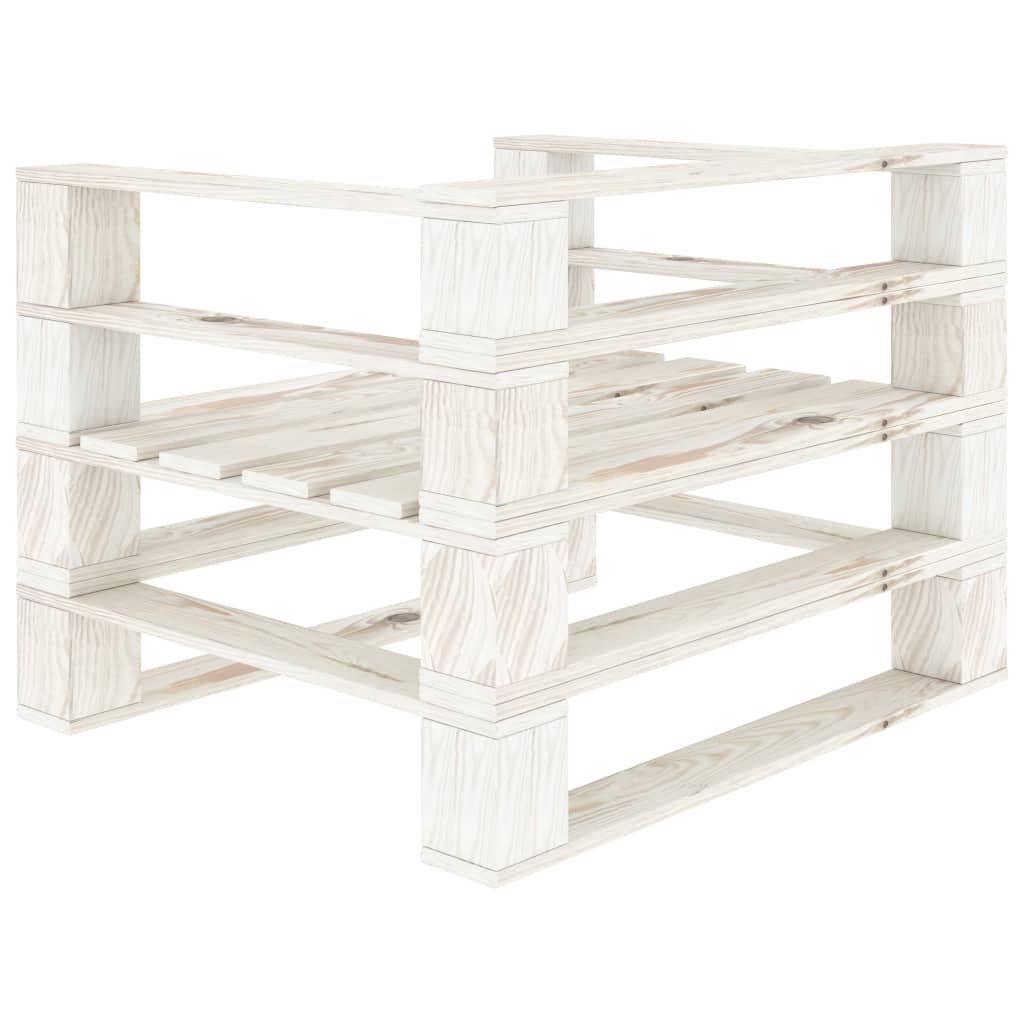 Tuin Pallet Hout Wit Fauteuil