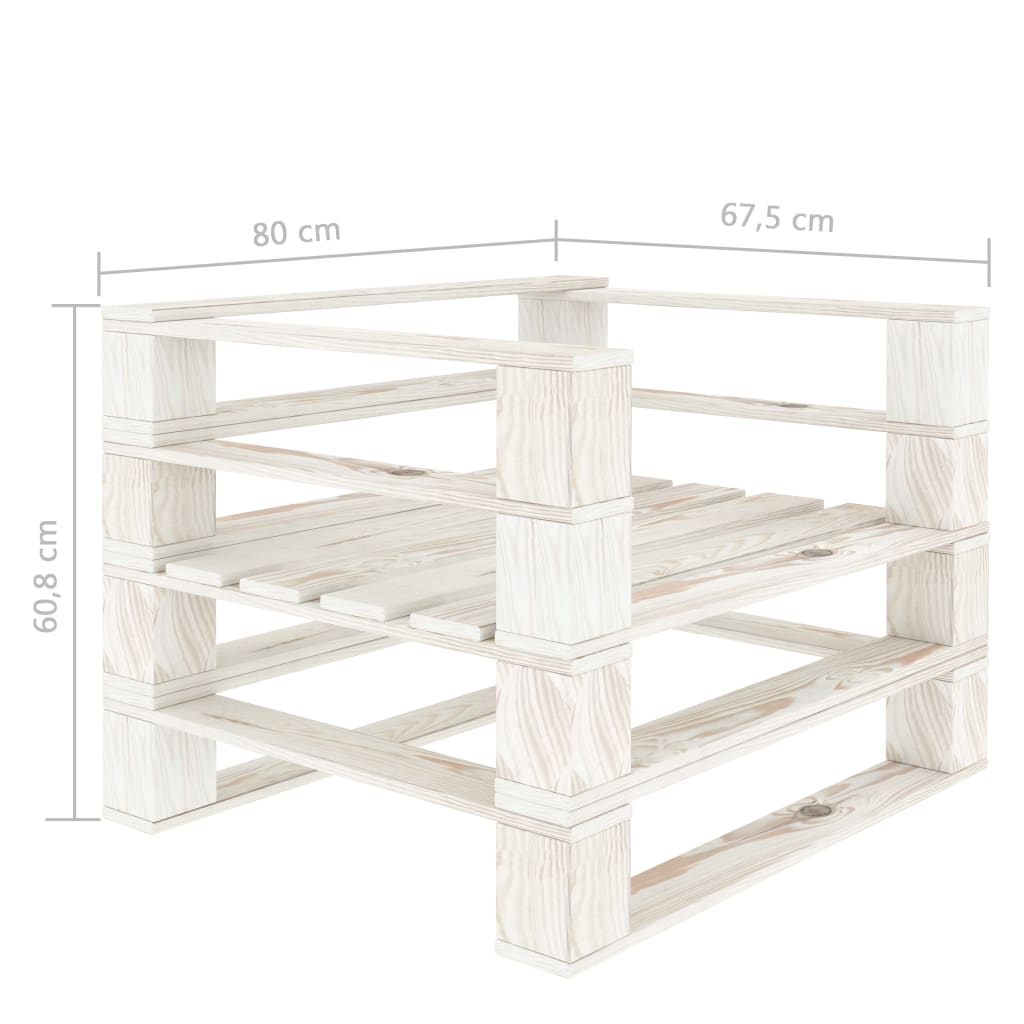 Tuin Pallet Hout Wit Fauteuil