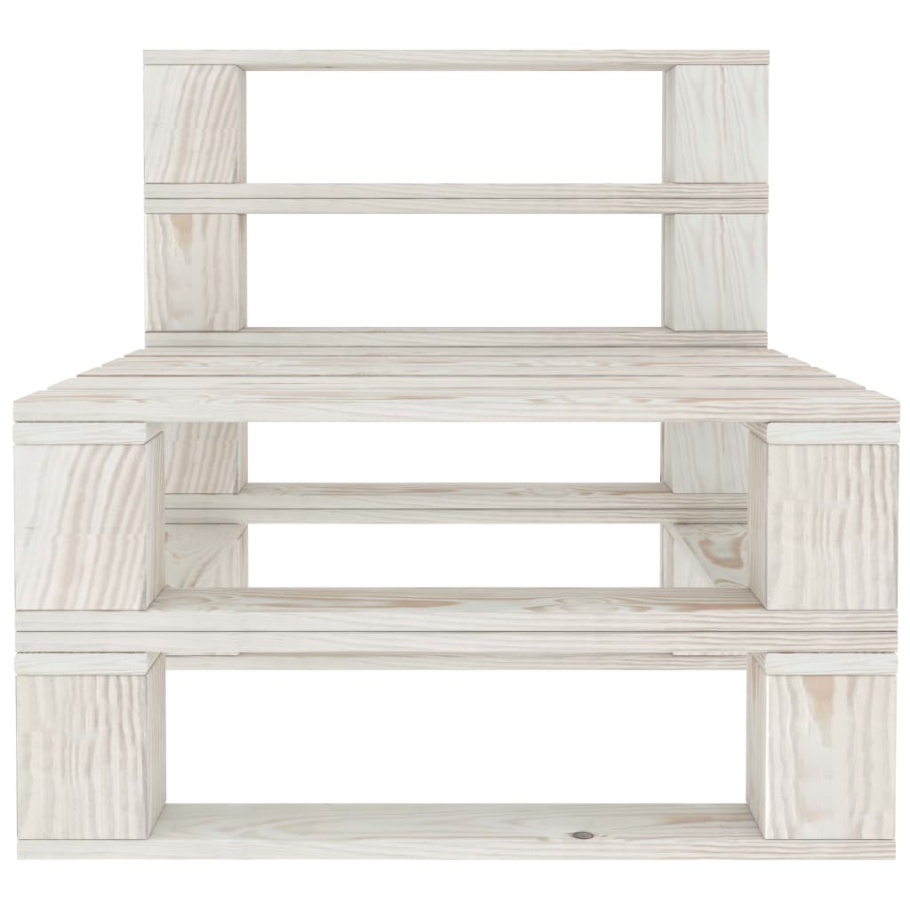 Tuin Pallet Hout Wit Middenbank