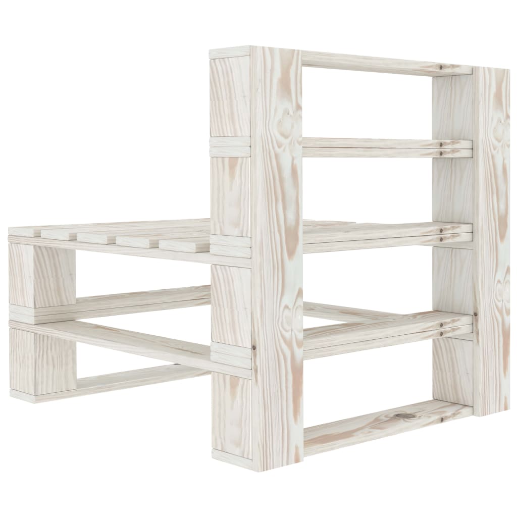 Tuin Pallet Hout Wit Middenbank