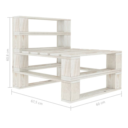 Tuin Pallet Hout Wit Middenbank