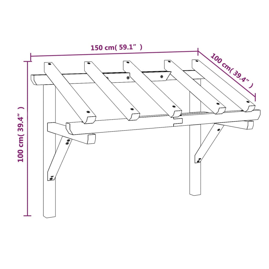 Deurluifel Massief Grenenhout 150 x 100 x 100 cm