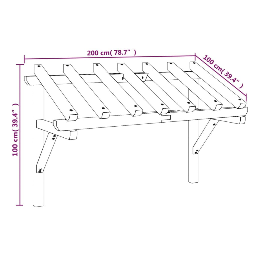 Deurluifel Massief Grenenhout 200 x 100 x 100 cm