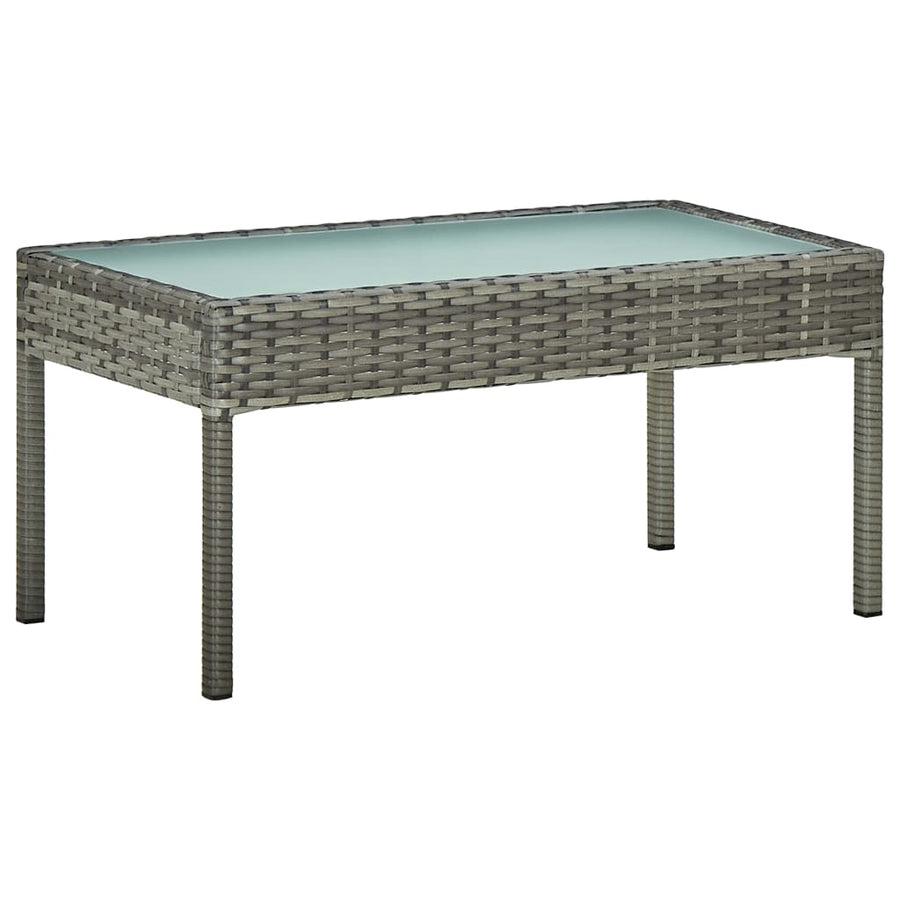 -Delige Loungeset Met Kussens Poly Rattan Grijs