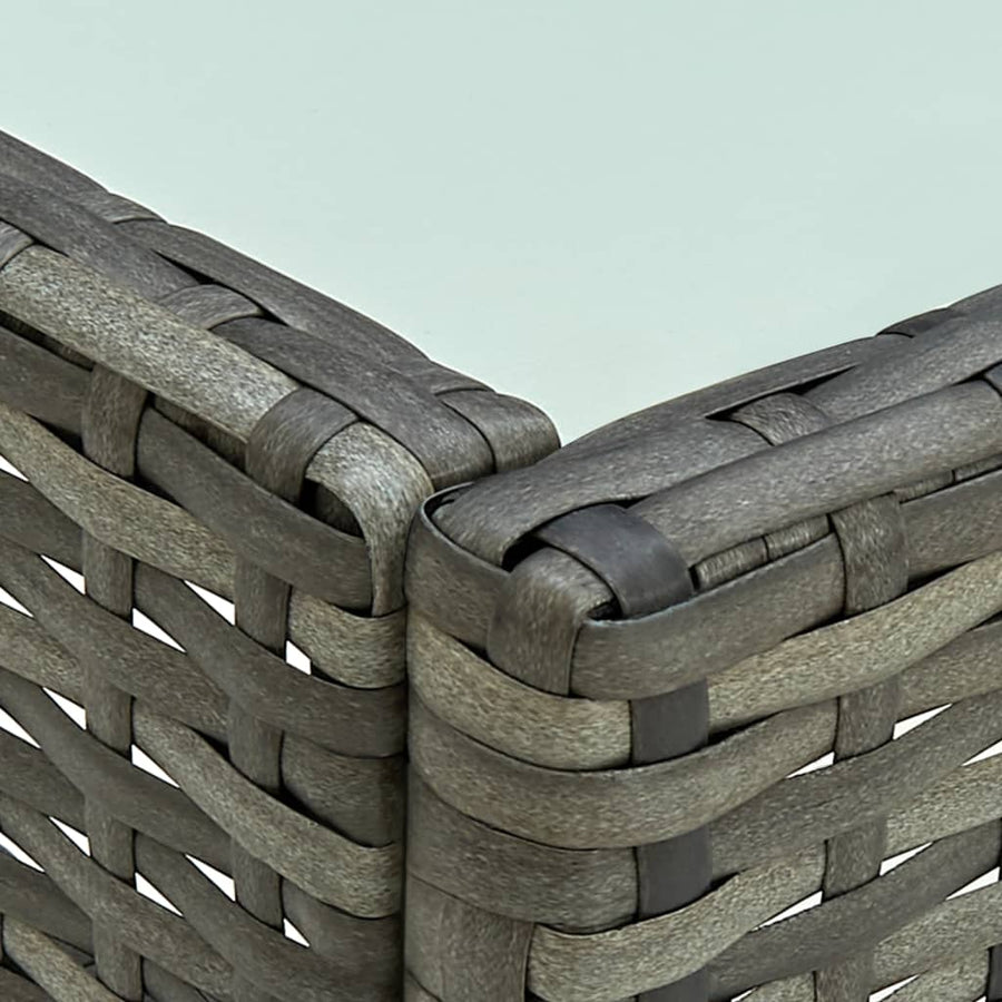 -Delige Loungeset Met Kussens Poly Rattan Grijs