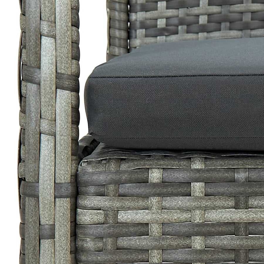 -Delige Loungeset Met Kussens Poly Rattan Grijs