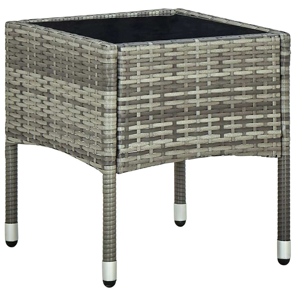 Bistroset Met Kussens Poly Rattan Grijs