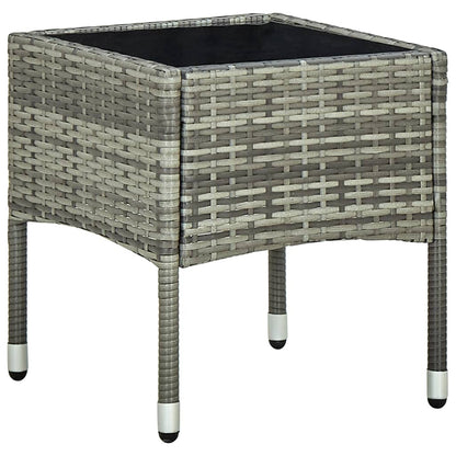 Bistroset Met Kussens Poly Rattan Grijs