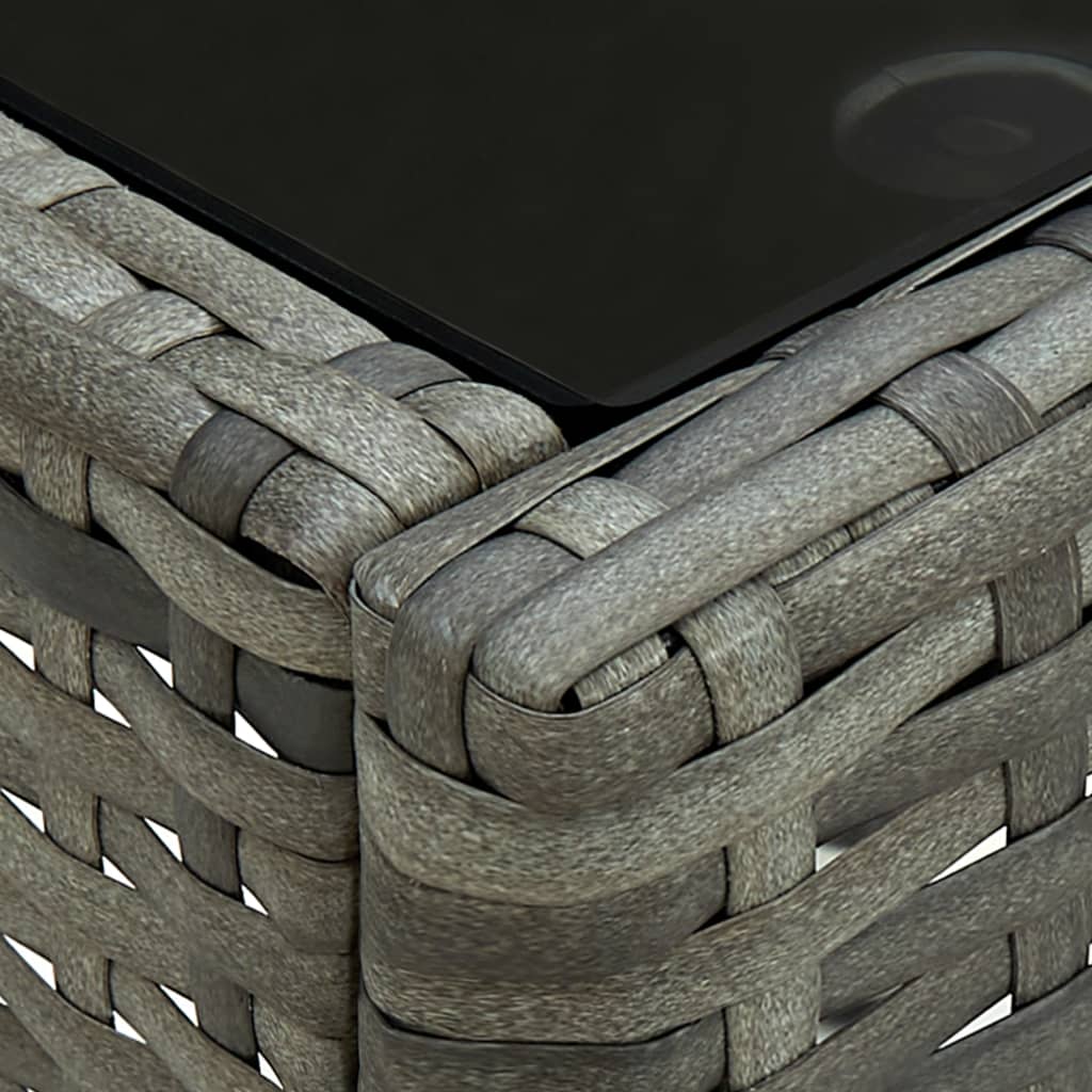 Bistroset Met Kussens Poly Rattan Grijs