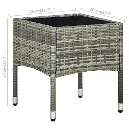 Bistroset Met Kussens Poly Rattan Grijs