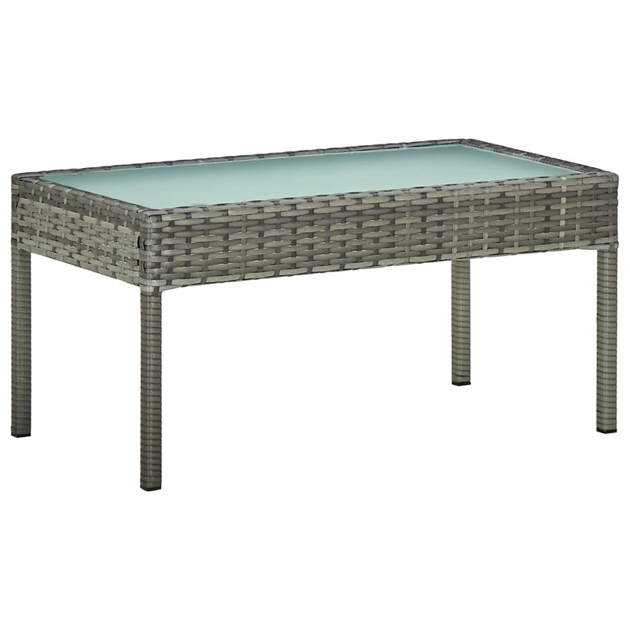 5-delige Loungeset met kussens poly rattan grijs