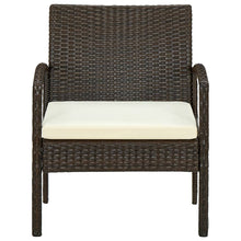 Tuinstoel Met Kussen Poly Rattan Bruin